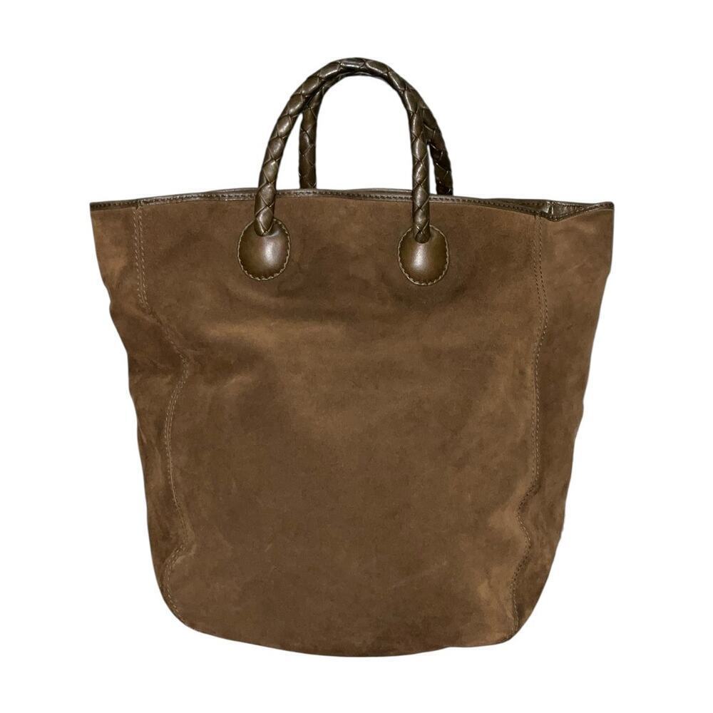 Bottega Veneta Intrecciato Large Top Handle Bag Vintage Brown Suede - Picture 12 of 15